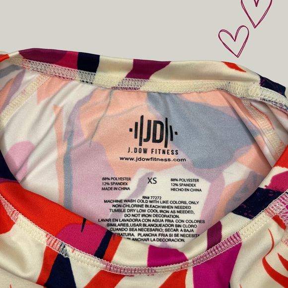 EUC - J Dow Fitness - Vibrant colors crop top in XS - Picture 2 of 3